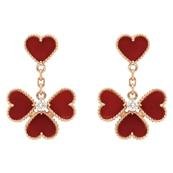ˇMagic JewelryˇSWEET CLOVER CARNELIAN EARRINGS