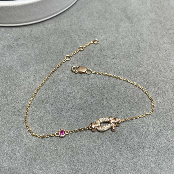 <MAGIC>FORCE 10 DIAMOND CHAIN LINK PINK GOLD BRACELET