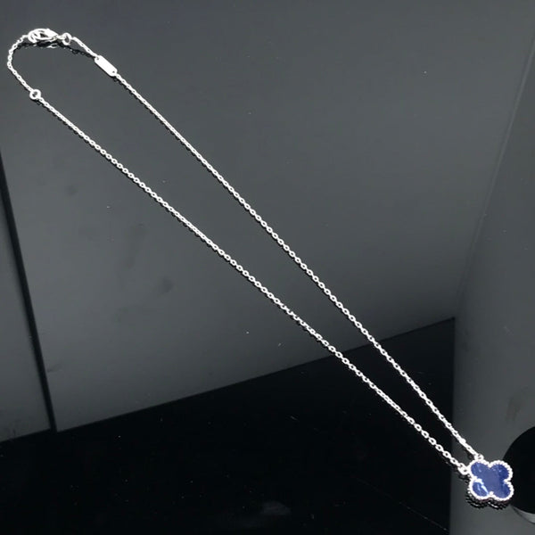 ˇMagic JewelryˇCLOVER PIETERSITE SILVER LONG NECKLACE