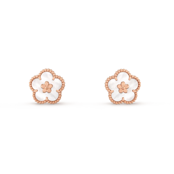 ˇMagic JewelryˇLUCKY PINK GOLD WHITE MOP EARRINGS