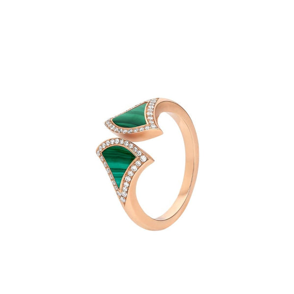 <MAGIC>DREAM MALACHITE DIAMOND OPEN RING