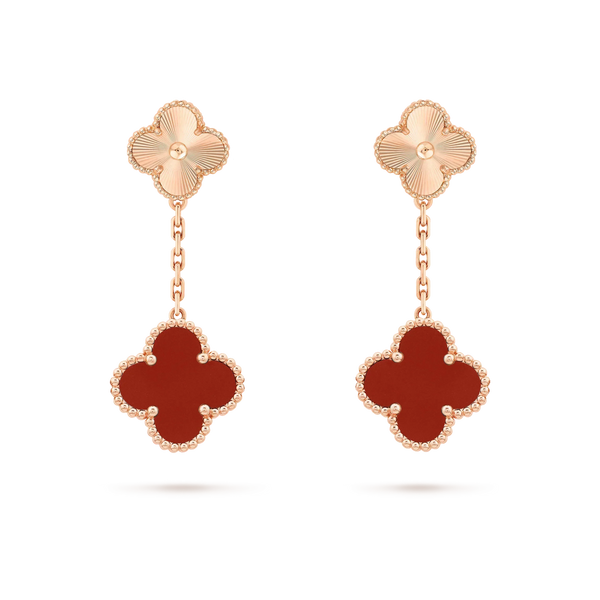 ˇMagic JewelryˇCLOVER 2 MOTIF  LASER CARNELIAN EARRINGS