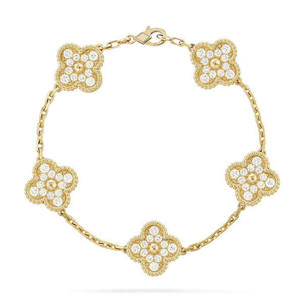 ˇMagic JewelryˇCLOVER 5 MOTIFS  FULL DIAMOND BRACELET