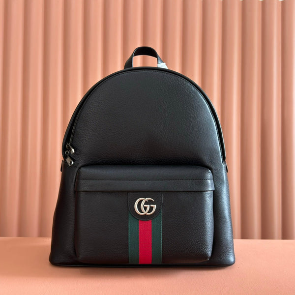 GUCCI 25S OPHIDIA MEDIUM BACKPACK 41 BLACK IN CALFSKIN