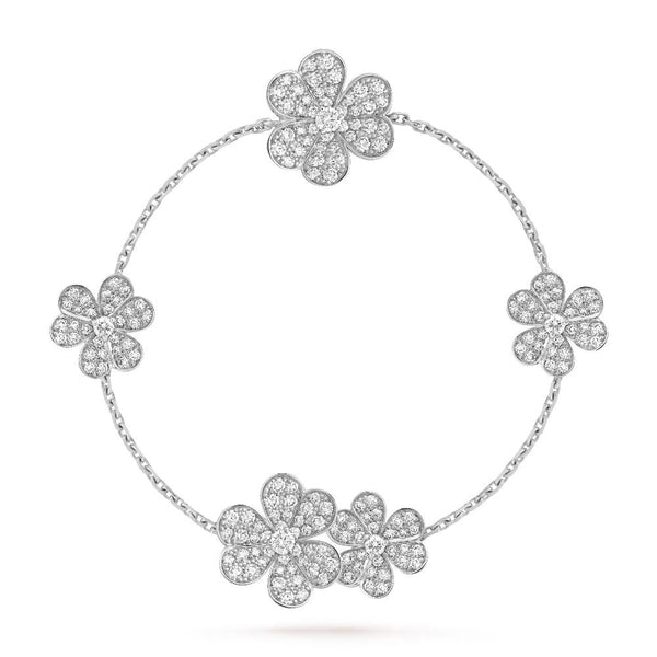 ˇMagic JewelryˇFRIVOLE WHITE GOLD 5 FLOWERS BRACELET