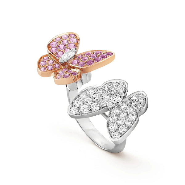 ˇMagic JewelryˇTWIN BUTTERFLY DIAMOND RING